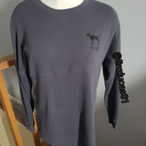 VSPINK szXS cheetah print varsity crew, EUC